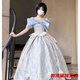 Aurodia one-shoulder evening dress with palace style for students coming of age, fugitive princess Lolita dress for host, dress + bustle L