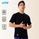 UTO Merino Wool Quick-Drying Short-Sleeved Sports T-Shirt Outdoor Running Hiking Top Men's Style - Classic Black XL