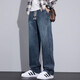 Uni Qlo neue Style-Jeans für Männer Amerikaner lose Männerhosen für Weitbein für Sommerdünnstil. Hailan Home 9583 Blue + 9856 Blue M.