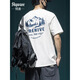 Lee Kids Drei-Pin-Nadel 260 g schweres kurzärmeliges T-Shirt-T-Shirt-Lose großartigen halbärmeligen T-Shirt American American High Street Print Top T1506 Dunkelgrün M-Gewicht 100-125jin [Jin entspricht 0,5 kg]