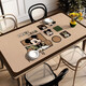 Placemat light luxury high-end Mickey Mouse cartoon dining table mat oilproof waterproof free desktop protective pad desk mat light C6636 [Super soft ecological leather] coating oilproof 70*140cm