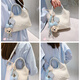 
toutou2025 summer new puppy vegetable basket tote bag versatile commuter crossbody bag large capacity handbag cream white - standard long shoulder strap for crossbody spot stock