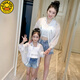 G.DUCKKIDS girls summer sun protection jacket 2025 new breathable and fashionable children's medium-large children summer thin Korean version trend 9905 green and white [sun protection jacket] 110
