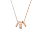 Entraîneur Kissing C Series Logo Collier à trois anneaux, couple même style, cadeau pour petite amie le jour de la Saint-Valentin, collier à trois anneaux en or rose plaquée CI902-RGD