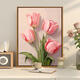 Three-April Tiger Tulip DIY digital oil painting difficult to pass the time to relieve boredom Hand-painted oil painting Living room hanging painting SJ13968 30*40cm stretched thick solid wood inner frame