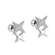 Nilan Fat Donglai's same style pt950 platinum earrings PT950 diamond-encrusted women's new 2025 platinum earrings to support pierced ears for sleeping, four-pointed star earrings