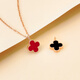 Demouni 18K gold necklace, classic lucky four-leaf clover rose gold necklace, one for two wears, Chinese Valentine's Day gift