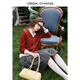 
VEGA CHANG [100% wool] wool sweater for women 2025 new autumn temperament simple cardigan sweater cherry red (wool sweater) all size