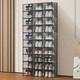 Pulian thickened shoe box storage box transparent foldable storage box plastic sneaker rack shoe cabinet drawer type space-saving artifact B type - hot selling recommendation 46.5 size transparent black buy 4 get 4 free in total 8 pieces can be installed