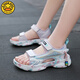 G.DuckKids Little Yellow Duck 2025 Summer Boy Sandals para niños TOE ABIERTO MEDIO SUGLO SOLO SOLO Sports Impermeable Playa de la playa para niños 9901 Pink 27 Longitud interior/17.2 cm