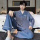 
Changluzhu Chun Autumn Pajamas for men pure cotton loose large size casual long sleeve trousers summer and winter style can be worn outside for home clothes OMM12004 L (recommended 100-130 Jin [Jin equals 0.5 kg])