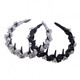 2025 new crystal light luxury fluffy temperament toothed comb non-slip design headband hair accessories headband 1 black hot diamond and beaded headband