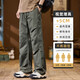 
2025 new paratrooper work clothes floor pants men's American straight-leg casual pants men's wide 9855 black M
