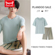 Catman (MiiOW) modal pajamas for men in summer new men's cool thin short-sleeved large-size home clothing set for outside. Y9716 cool modal L (100-130Jin [Jin equals 0.5 kg])
