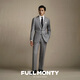 FULL MONTY羊毛西服套装男高档修身轻商务西装套装职业正装结婚礼服 灰色1661 48 码上衣【西裤尺码找客服备注】
