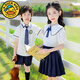 G.DUCKKIDS student school uniforms, primary school students summer college style boy suits, children kindergarten school uniforms, school uniforms, class uniforms, short sleeves 6630 white, summer men's suits 120