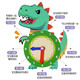 Shantoulin Village Children's Dinosaurier Holz Multifunktional Kalender Uhr Frühes Bildungszeit Weather Week Saison Kognitive Toys Dinosaurierkalenderuhr