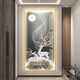 Light luxury LED lights entrance door decoration paintings simple modern hanging paintings mural corridor corridor feel atmospheric KX-3271 60*120 Light luxury gold border ordinary style 35mm