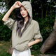 
Evely (eifini) Evely fashion original yarn sun protection hooded short jacket for women 2025 summer new casual versatile commuter jacket for women green M