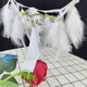 Open crotch lace men's pure desire sexy modified JJ set underwear feather decoration embroidered breathable open file thong love white JJ set open style 100-140Jin Jin equals 0.5 kg