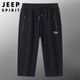 JEEPSPIRIT吉普JEEP纯棉运动七分裤男夏季宽松直筒大码弹力透气舒适休闲短裤 6173黑色直筒 M