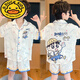 G.DUCKKIDS milk dragon boy ice silk cool pajamas summer medium and large boy thin short-sleeved children's air-conditioning home clothing set 6628#chiikawa 170 16 size height 140-150CM 60