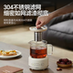 SUBOAER Subo health pot 700ml all-glass mini kettle stew pot all-in-one small constant temperature pot teapot scented tea office for one person to give to his girlfriend as a Mid-Autumn Festival gift 0.7L cream white knob style single pot