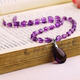 Libiao natural amethyst water drop pendant women's necklace clavicle chain jade pendant fashion transfer gemstone bracelet gift 7A grade pure amethyst necklace (round beads)
