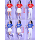 Jure des vêtements d'aérobics étudiant féminin costume énergique Girl Group Cheerleading Sports Rencontrez masculin Adulte Red 8063 Long Top + 841 Chaussettes de jupe S