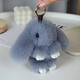 Manufacturer directly supplies imitation of repair rabbit feathers as dead rabbit pendants, cute cute rabbit plush bag mobile phone car decoration keychain, beige white