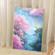 Spring peach blossom landscape digital oil painting DIY fill 2025 new hand-painted color filling acrylic oil painting F9885 B90x125cm [large-size porch hanging painting] x