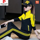 皮尔卡丹（pierre cardin）纯棉休闲运动套装女2025春秋新款时尚立领运动服广场舞卫衣两件装 9928.绿色 M