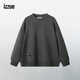 Izzue it trendy brand letter sweatshirt men's spring and autumn half cardigan Henry collar top heavy stylish youth loose jacket