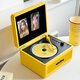 Ask Plus WHATPLUS C300 black and yellow all-in-one CD player audiophile album player retro CD player record player shape Bluetooth speaker Bluetooth cd player C300 black and yellow 2nd generation + genuine CD