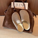 
Mosiman autumn genuine leather style soft-faced lazy man kicks thick-soled big-headed Birkenstock shoes and half-slippers for women P9758 caramel 35