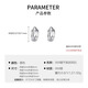 BJYLS999 pure silver earrings for women niche design high-end earrings sterling silver ear piercing ear bone studs earrings ear buckle jewelry S999 pure silver earrings-12mm (pair)