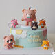 Pupan Internet célébrité zizai décoration dessin animé zizai ours perdu coeur ours rose ours petit ours ornement robe d'anniversaire pour enfants blanc