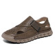 Sandales masculines 2025 Sandales décontractées de mode d'été Houghtweight Houghtable Cool One Foot Punching Sandales Sandales Rouge-brun [Cuir Microfibre A677] 42
