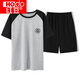 Hongdou (HODO) Summer Simple Pajamas Summer de manga corta Summer Lave Tamiz Lo suelto Ropa para el hogar del hogar del algodón delgada para usar H9928 L