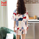 Cat Man (MiiOW) 2025 pajamas for women in summer pure cotton shorts shorts full casual student home clothing set Z9856 L [recommended 90-115Jin [Jin equals 0.5 kg] wear]