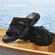 Yierkang Herren-Pantoffeln 2025 Sommer im Freien für Außenrutschen High-End-Flip-Flops-Anti-Rutsch-Anti-Odor-Mesh-Außensandalen schwarz 42