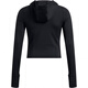 Under Armour MeridianUA simple solid color knitted quick-drying hooded short jacket jacket for women black black S M