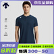 DESCENTE TRAINING series comprehensive training men's Henry collar quick-drying short-sleeved sweater T-shirt NV-Naval Academy L (175/96A)