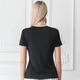 
Anxiang Silk Thread 38 Mmi Double-sided Knitted Silk V-neck waist-closing and slim and soft four-sided elastic breathable short-sleeved mulberry silk T-shirt B683 Obsidian Black 3XL