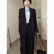 FANAOGE college student formal suit suit women's professional suit college student British suit shoulder pad Korean style suit jacket three-piece suit black suit + white shirt + trousers with shoulder pad M Recommended 95-110 Jin Jin equals 0.5 kg Urgent items will be sent on the same day - contact customer service for SF Express