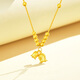 Mengjinyuan 18K gold necklace with lily of the valley and small gold beads set chain with color gold AU750 as a birthday gift for girlfriend. Weighs about 1.55g. Chain length is about 45cm.