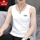 Yu Zhaolins neuer Sommerweste mit dem Boden Sweatshirt mit Sport und Fitness Feste Farbe schweißabsorbierende große vielseitige Weste für Männer. Vest China White + China Dark Grey XL (110-125jin [Jin ist gleich 0,5 kg]))