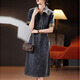 Egeangy Light Luxury Brand Kleid für Frauen 2025 Sommer neuer Stil lässig und High-End-Gefühl locker Bauchbedeckung Rock kurzärärmig Bildfarbe Hemdkragen für Gewicht 105 Jin [Jin entspricht 0,5 kg]