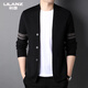 Lilan Men's Wool Cardigan Jacket 2025 Spring and Autumn New Men's Fashion Casual All-match Knitted Sweater Black L 175/92A (recommended 135-150 Jin Jin equals 0.5 kg)