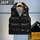Jeep Spirit Black Gold Down Cotton Vest Men's Winter NOUVEAU VESTS HEPTESS HOMMES HEMPS HOMMESS